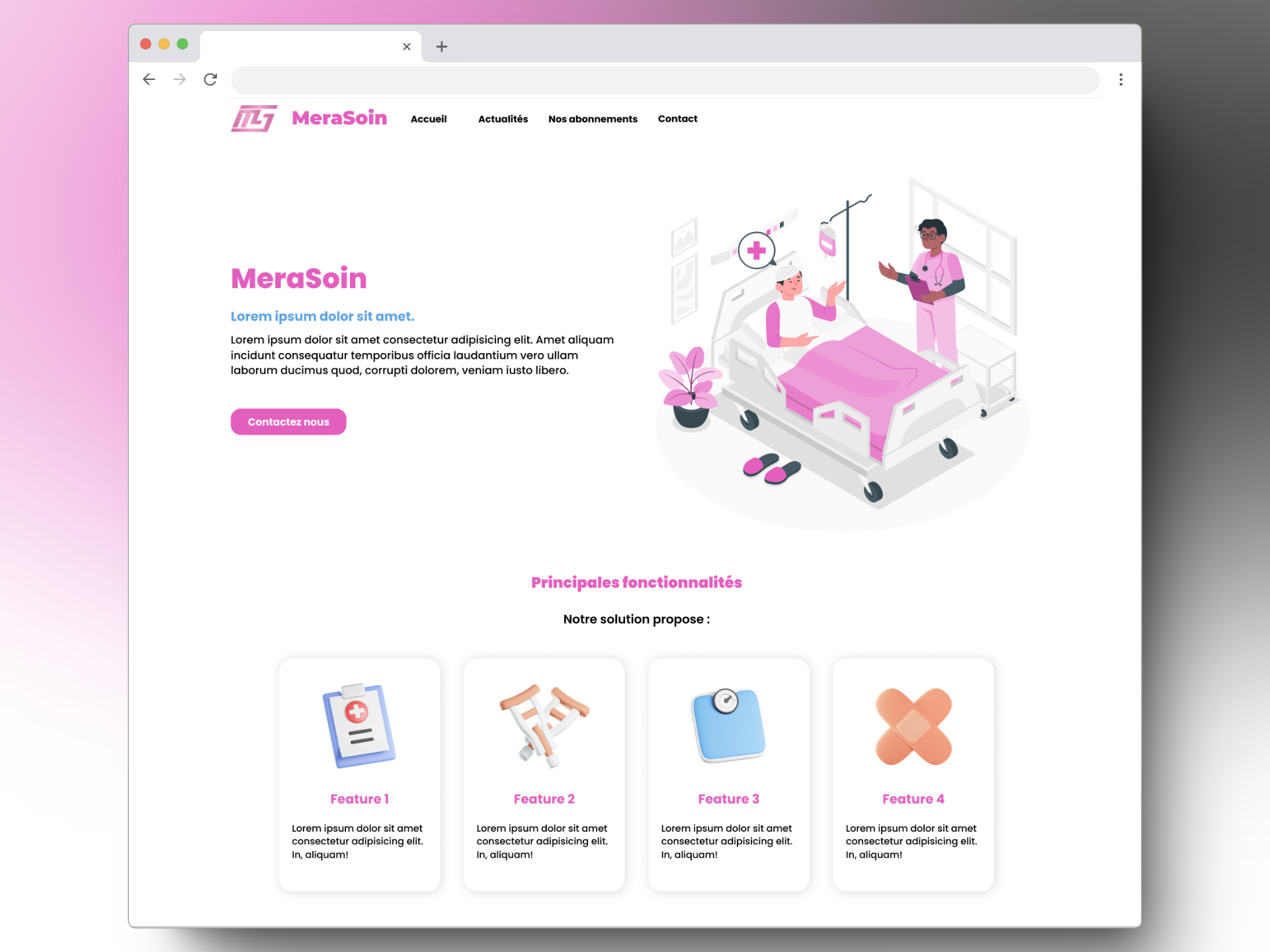 Projet MeraSoin Site Vitrine